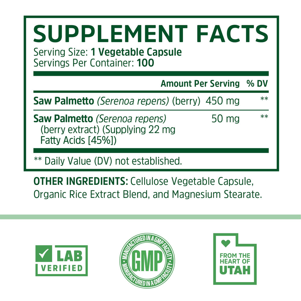 Zhou Saw Palmetto capsule closeup highlighting strength.