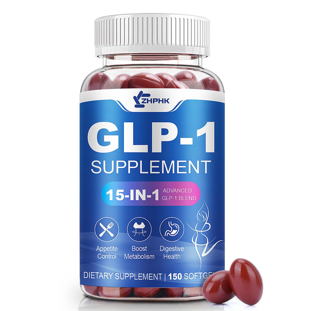 ZHPHK GLP-1 softgels bottle label showing natural energy support