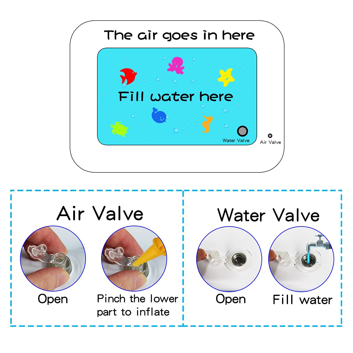 ZHUYNXIR inflatable and leakproof design keeps water contained during use.