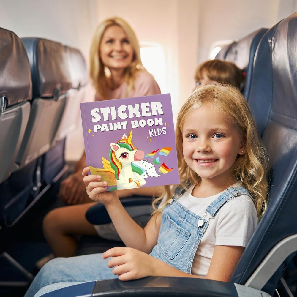 ZICOTO Fun Paint with Sticker Books interior page shows animals for fine motor practice.