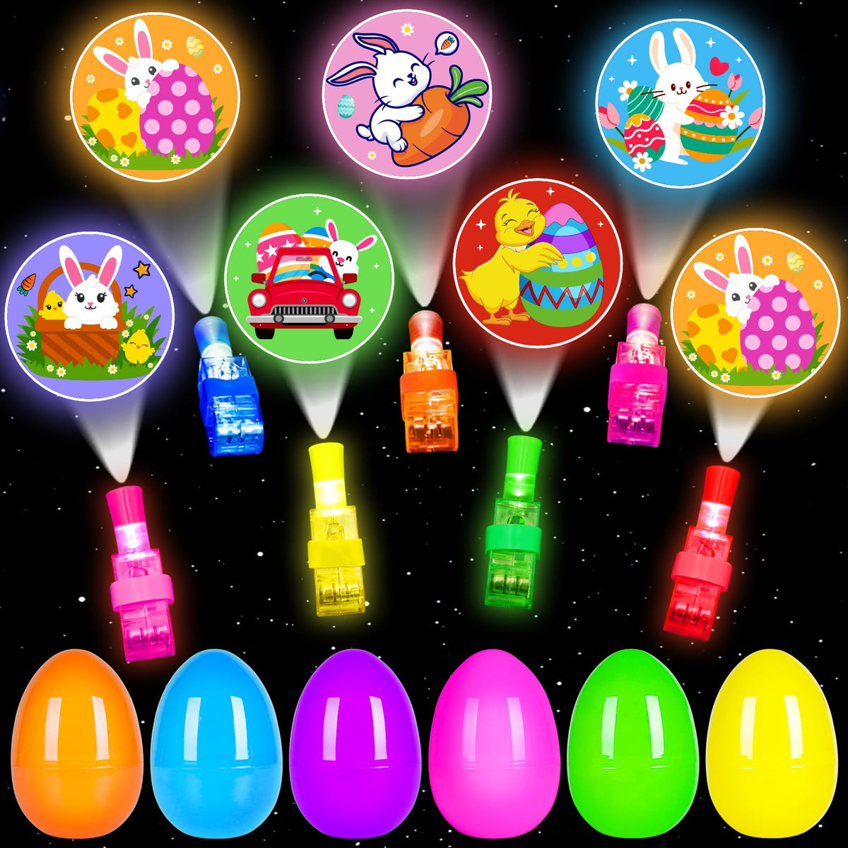 ZICZLI Easter eggs 24-pack for egg hunts and party favors.