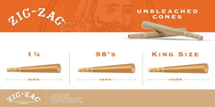 ZIG-ZAG Unbleached Cones on natural paper with a smooth burn.
