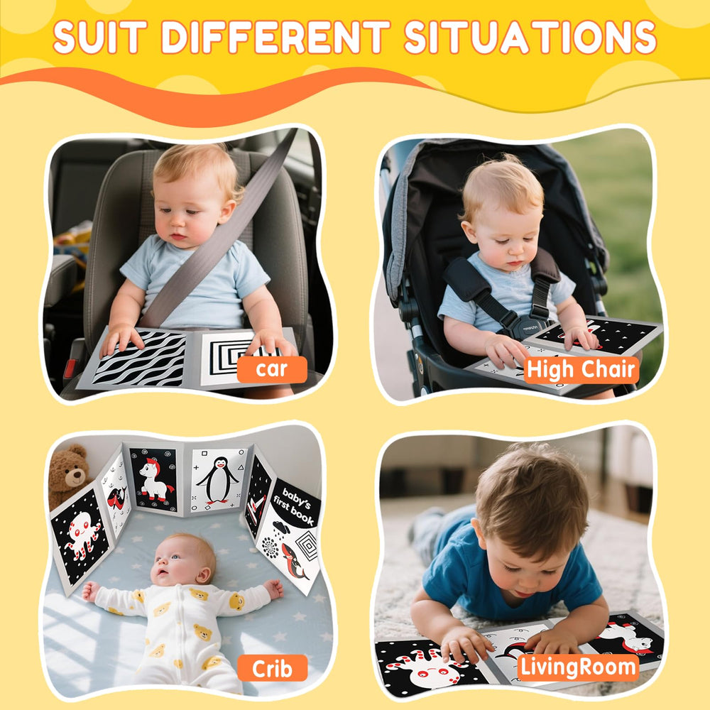 Zikhoobusik black-white-and-color cards for 3-6 months support pattern recognition