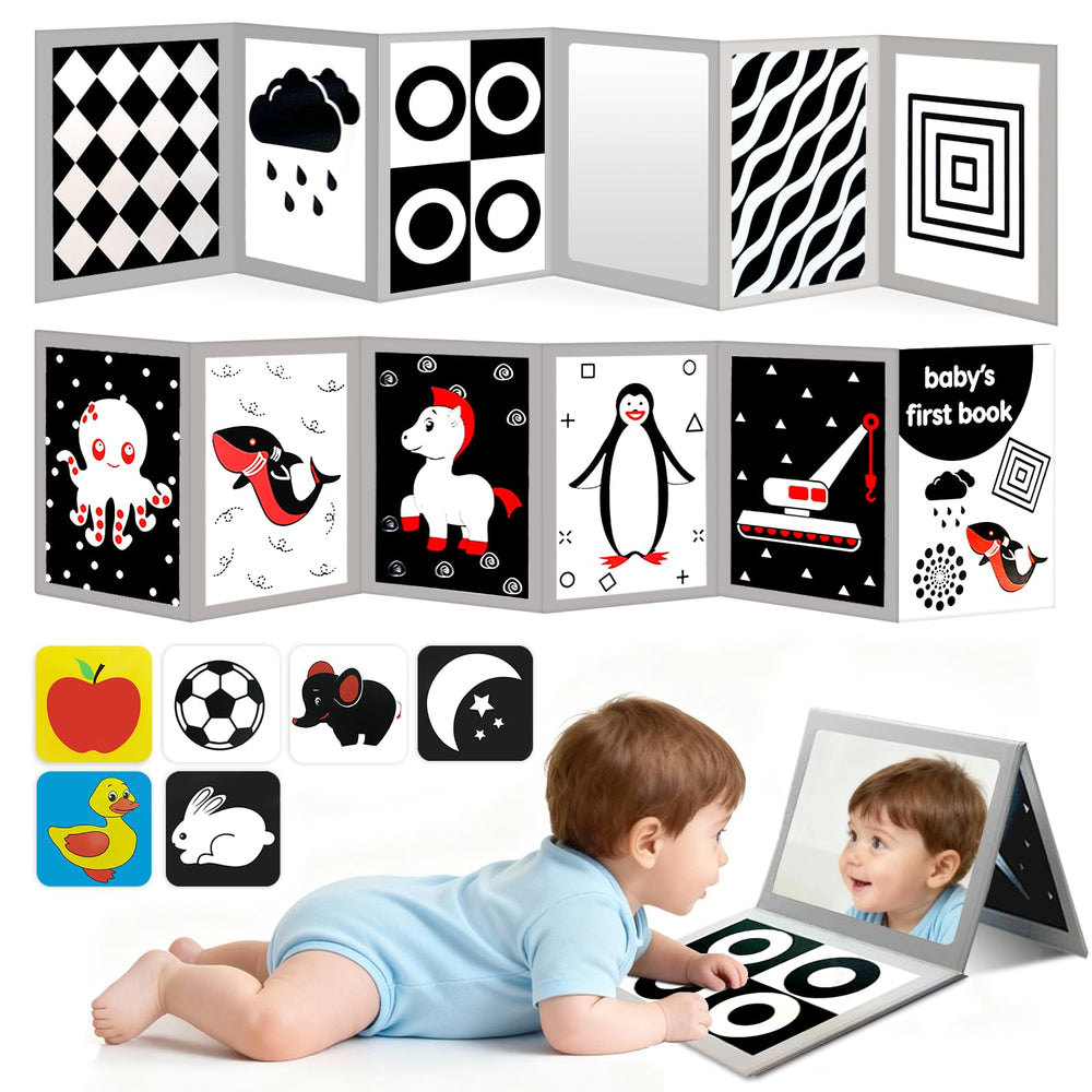 Zikhoobusik high-contrast flashcards for newborn visual engagement during tummy time