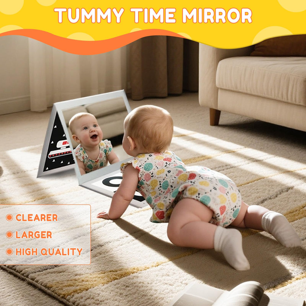 Zikhoobusik tummy time book encouraging active reach and muscle awareness