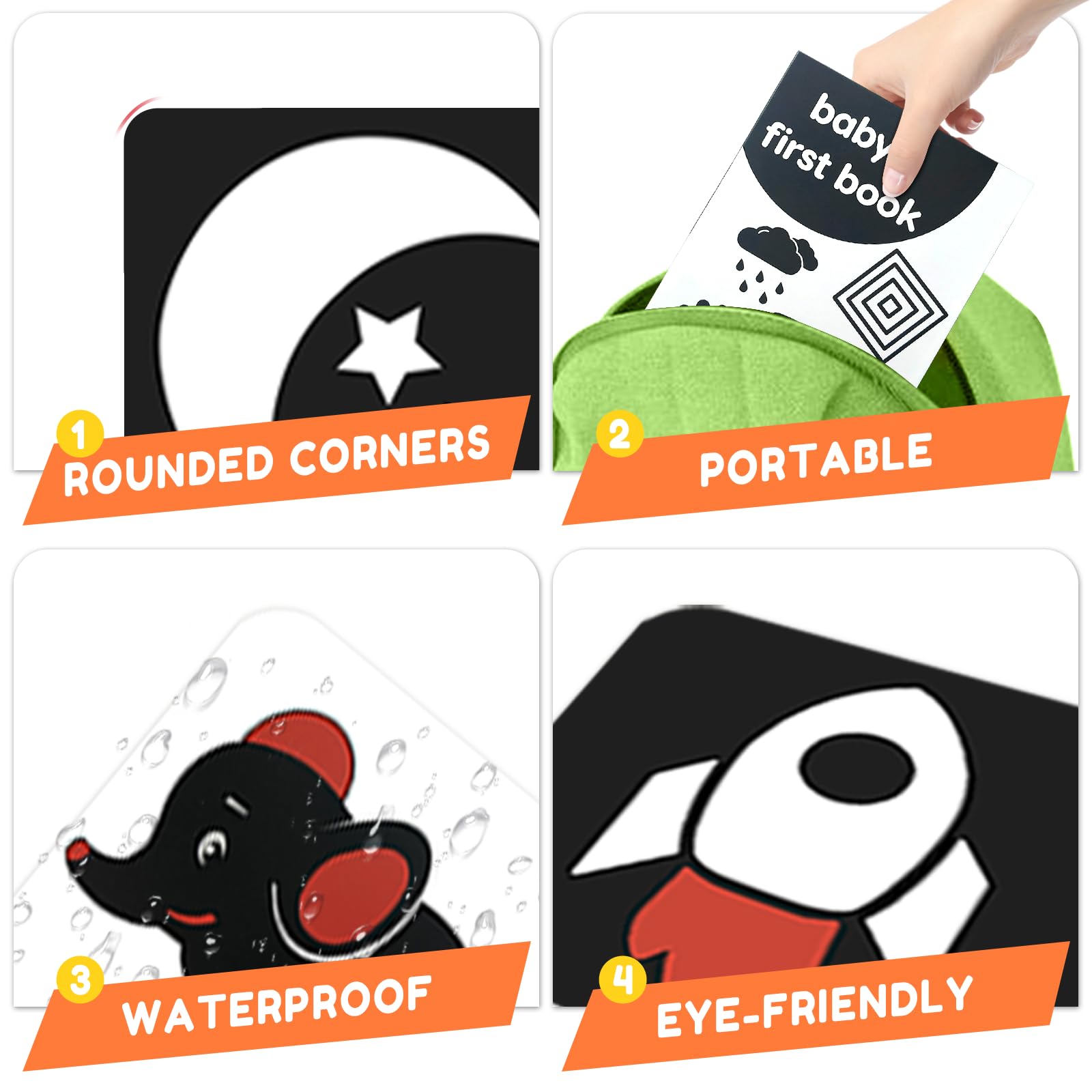 Zikhoobusik visual stimulation card set ideal for stroller and crib use