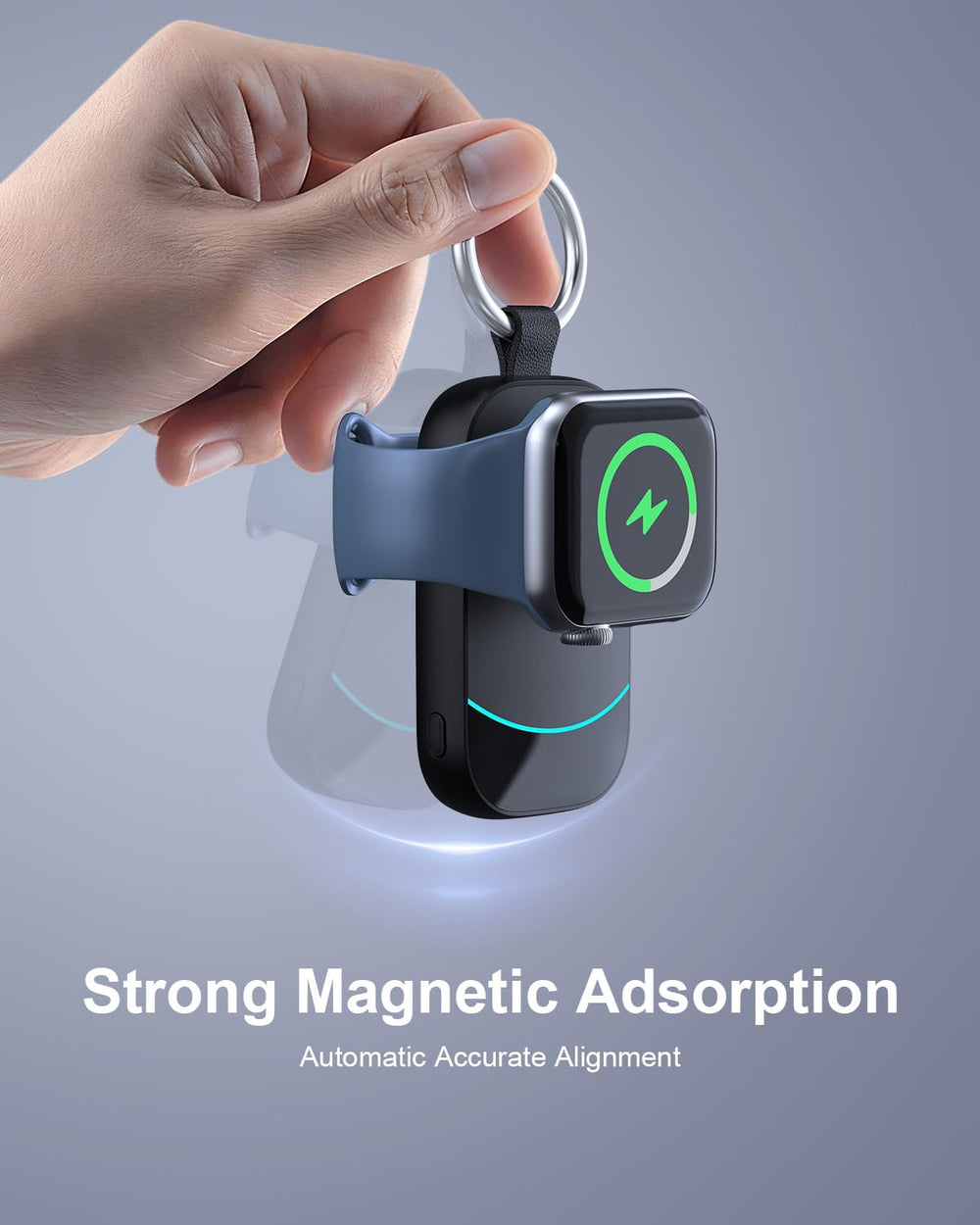 Zikker portable charger in hand emphasizes travel friendly size.