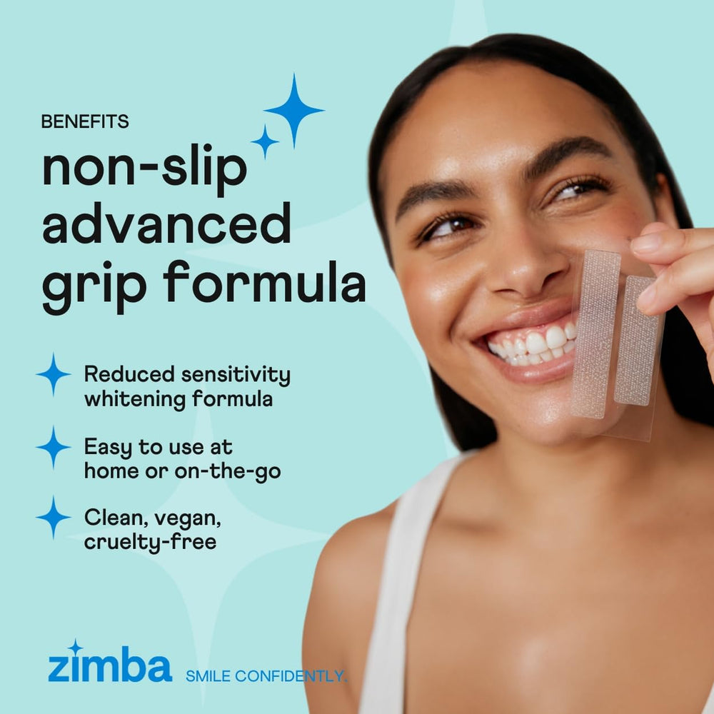 Non-slip design keeps Zimba strips in place during whitening sessions
