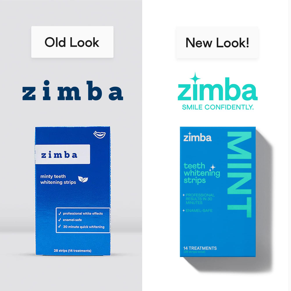 Zimba coconut-flavored strips applied on teeth for quick whitening after coffee
