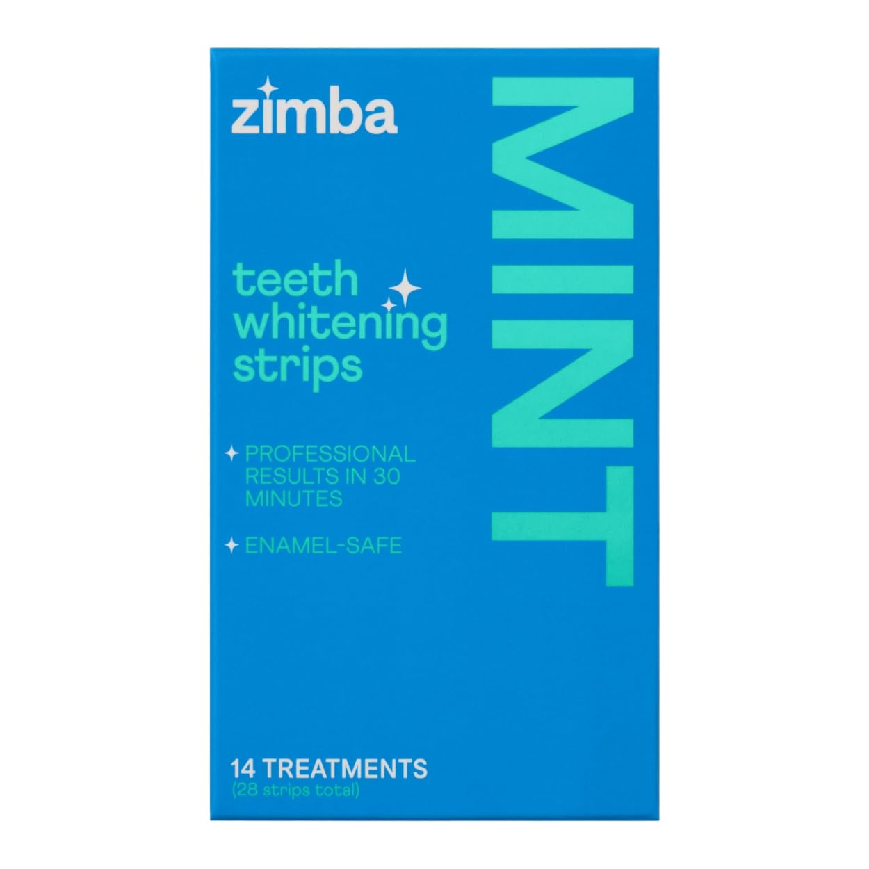 Zimba mint whitening strips pack for convenient at-home whitening after daily coffee