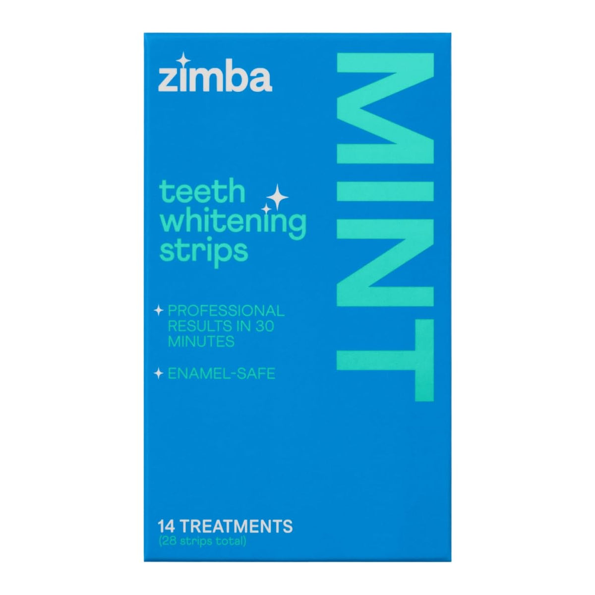 Zimba mint whitening strips pack for convenient at-home whitening after daily coffee