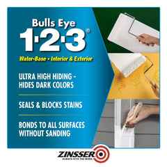 Brush applying Bulls Eye 1-2-3 primer for smooth surface adhesion