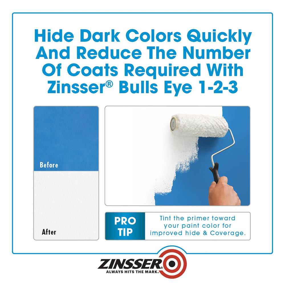 Zinsser Bulls Eye 1-2-3 primer inhibits rust on metal surfaces
