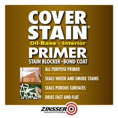 Zinsser Cover-Stain spray nozzle in use showing even spray for interior projects