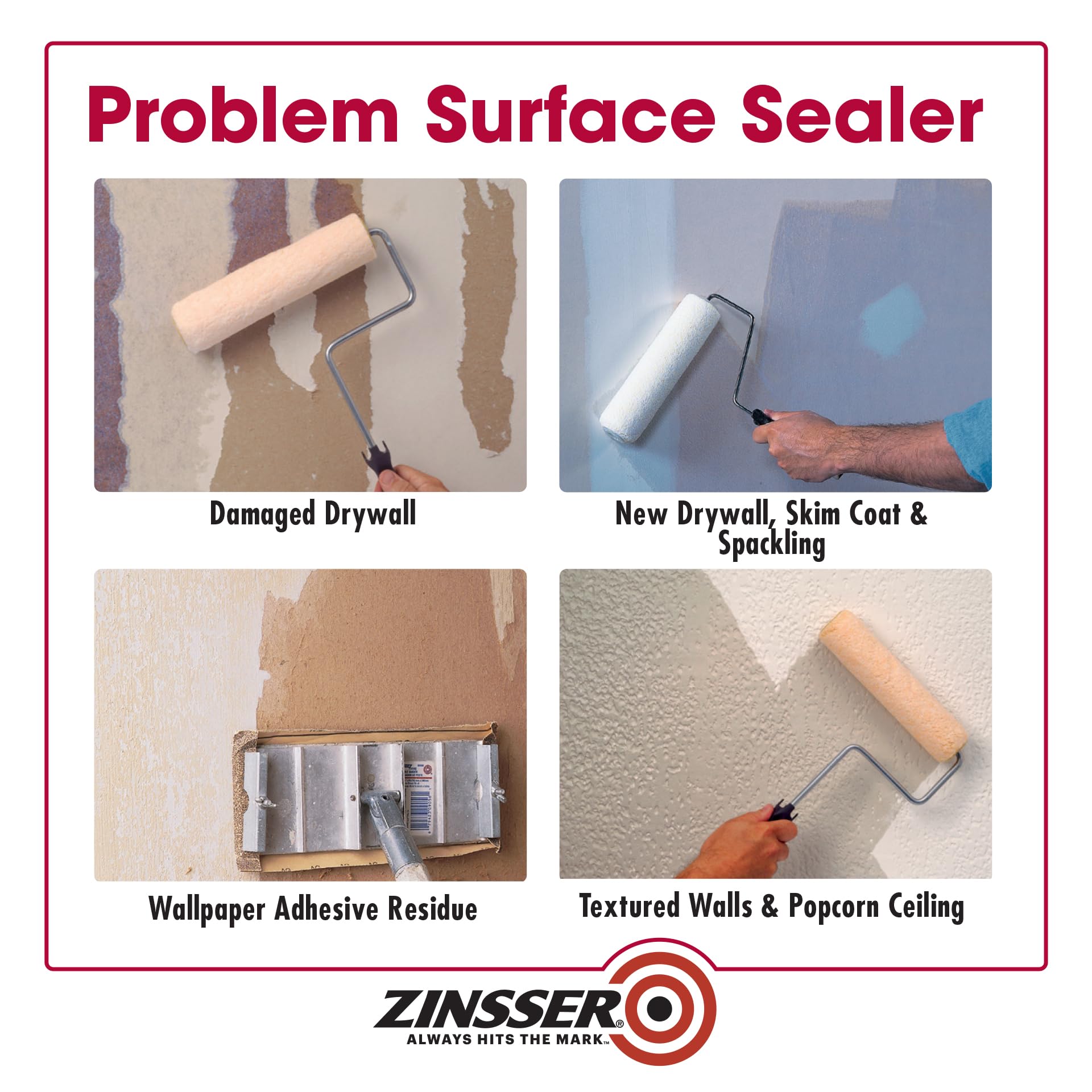 Old wallpaper adhesive is sealed by Gardz before priming
