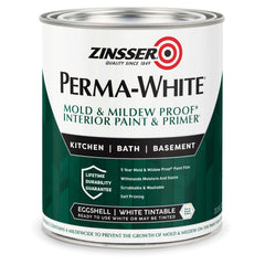 Zinsser Perma-White interior paint can highlighting mold resistance for interiors.