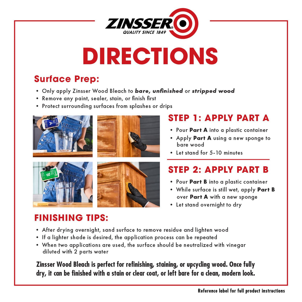 Zinsser Wood Bleach Kit with two-step system close-up.