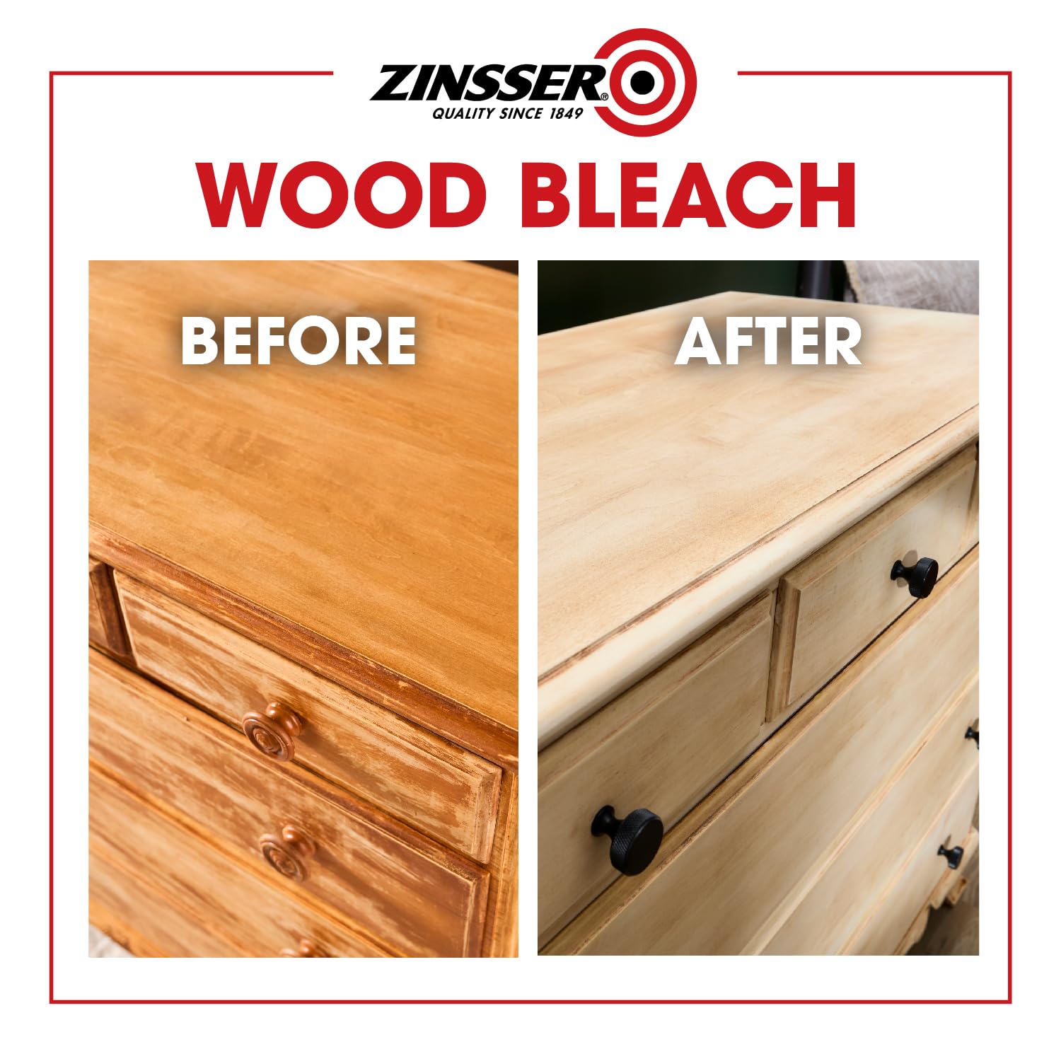 Zinsser Wood Bleach Kit on floors demonstrates even lightening.