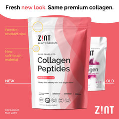 Zint Collagen Peptides powder dissolving in coffee demonstrates smooth, flavor-free mix.