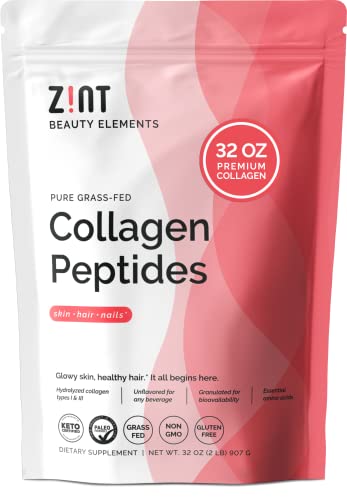 Zint Collagen Peptides canister on kitchen counter suggests daily ritual.