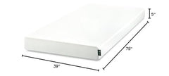 Zinus 5in twin green tea memory foam mattress unboxed on bed highlights instant comfort