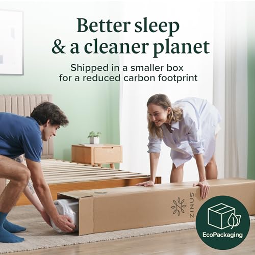Charcoal infusion layer detail in Zinus memory foam mattress for moisture control