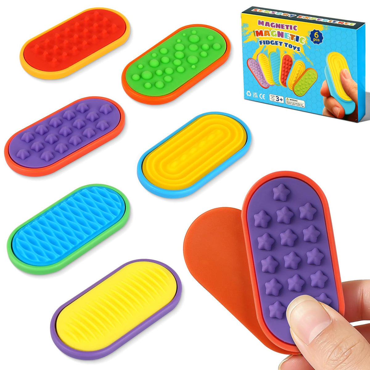 Ziogogco silicone magnetic slider 6-pack for on-the-go stress relief.