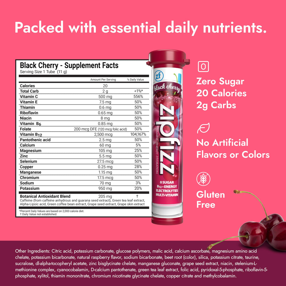 Zipfizz daily energy powder tube ready for on-the-go use.