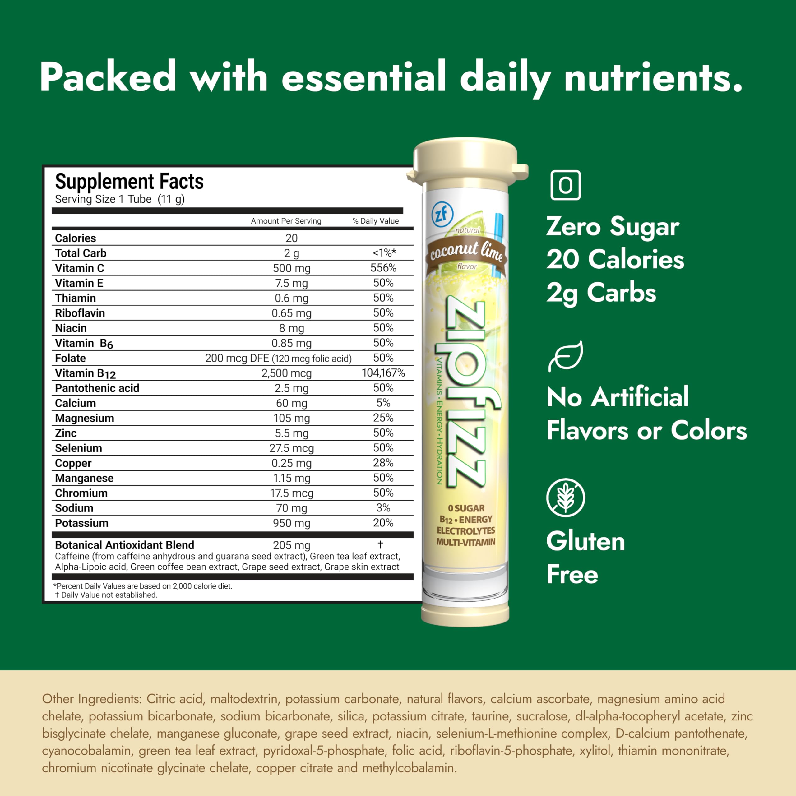 Zipfizz daily energy stick ready to mix for sustained energy.