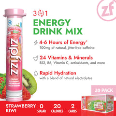Zipfizz electrolytes and vitamins closeup highlighting vitamins and minerals