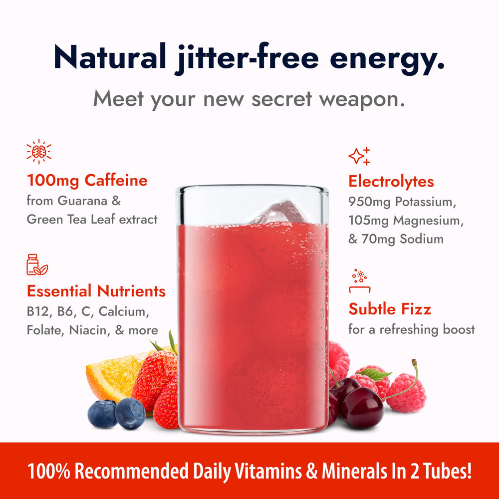 Zipfizz Fruit Punch in a glass with ice for refreshing hydration.