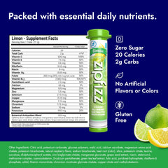 Zipfizz lemon lime flavor glass shows refreshing taste and vitamin-packed hydration.
