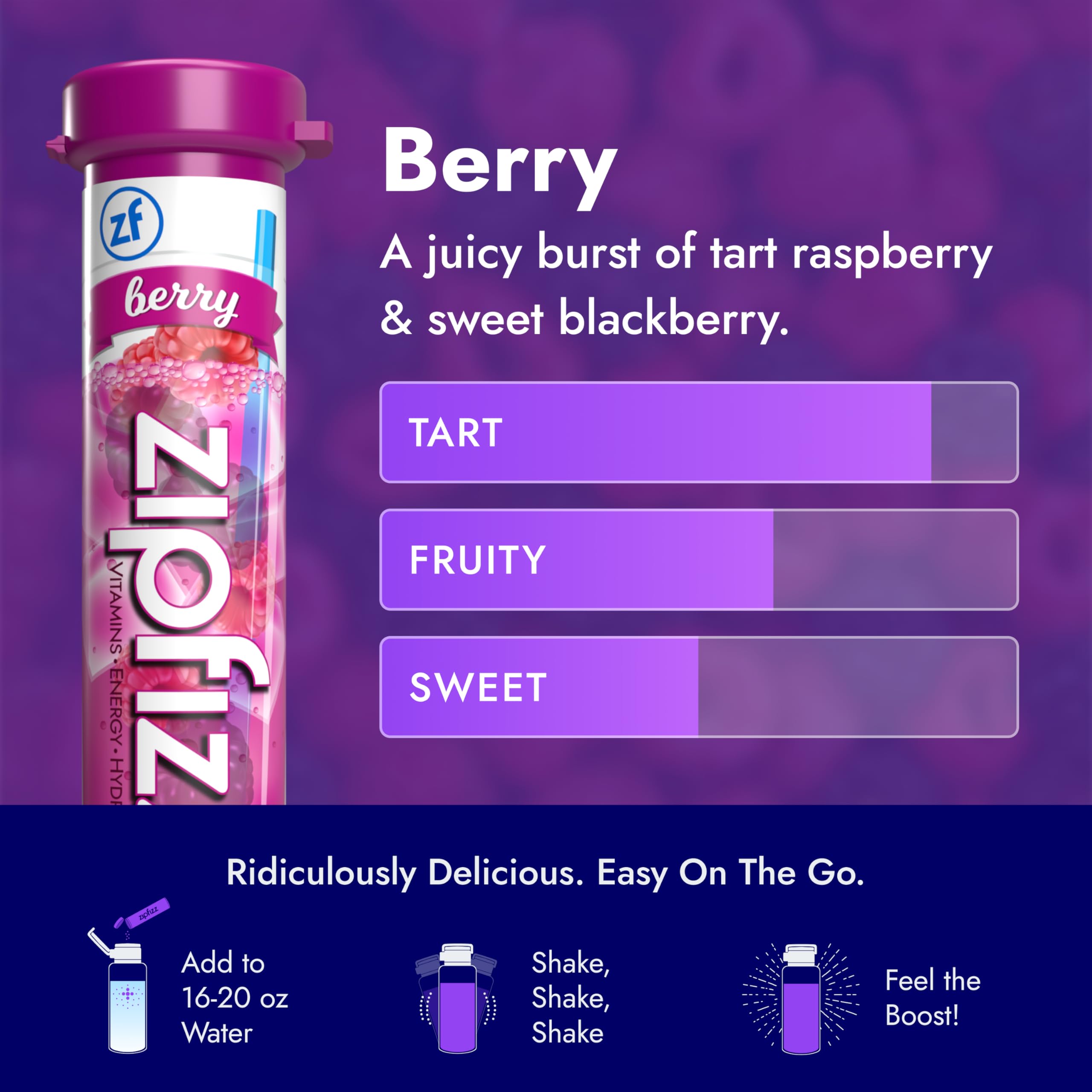 Zipfizz on-the-go stick pack highlighting portable energy for busy days.