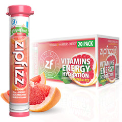Zipfizz pink grapefruit tube ready for on-the-go energy.