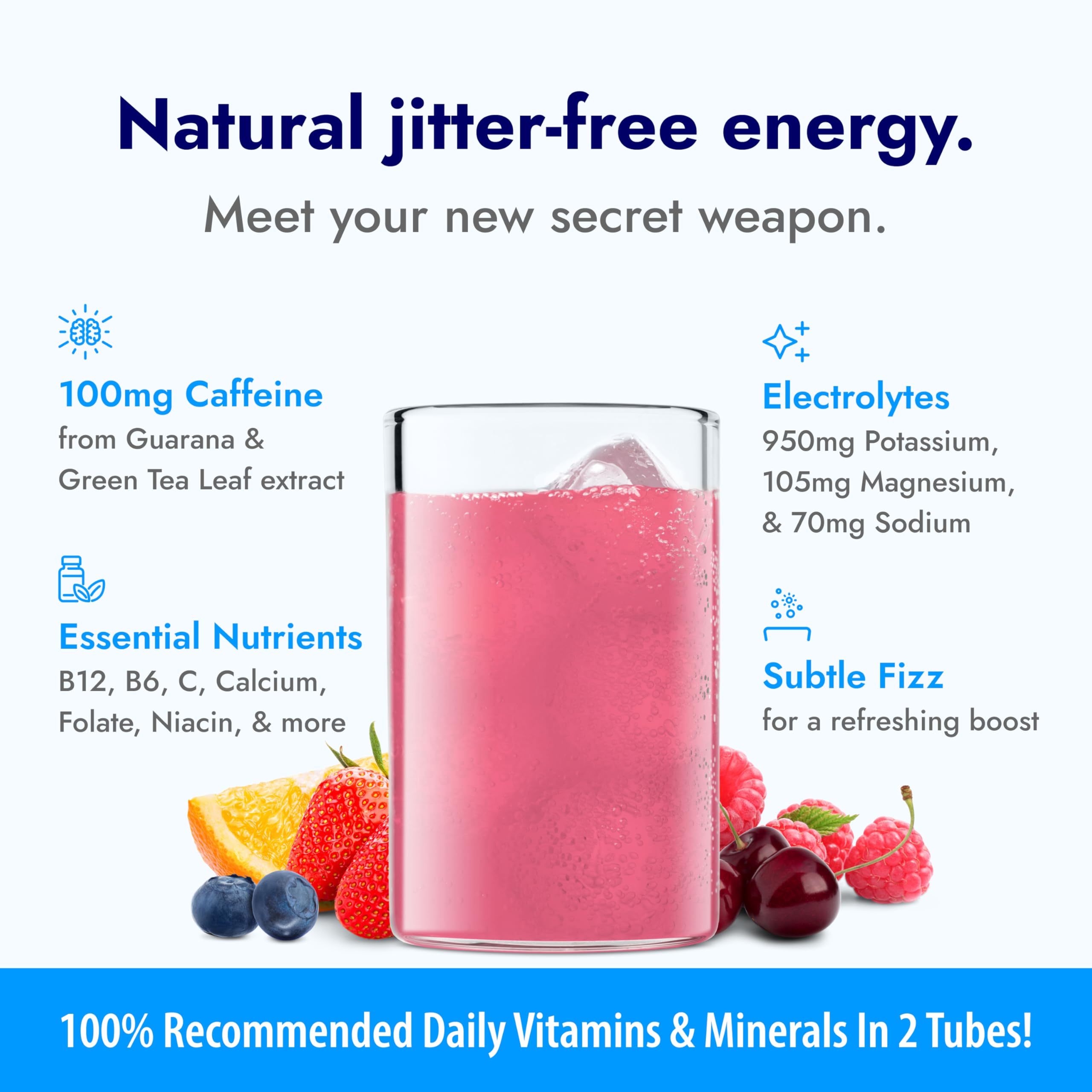Zipfizz powder scoop close-up reveals texture and premium ingredients.