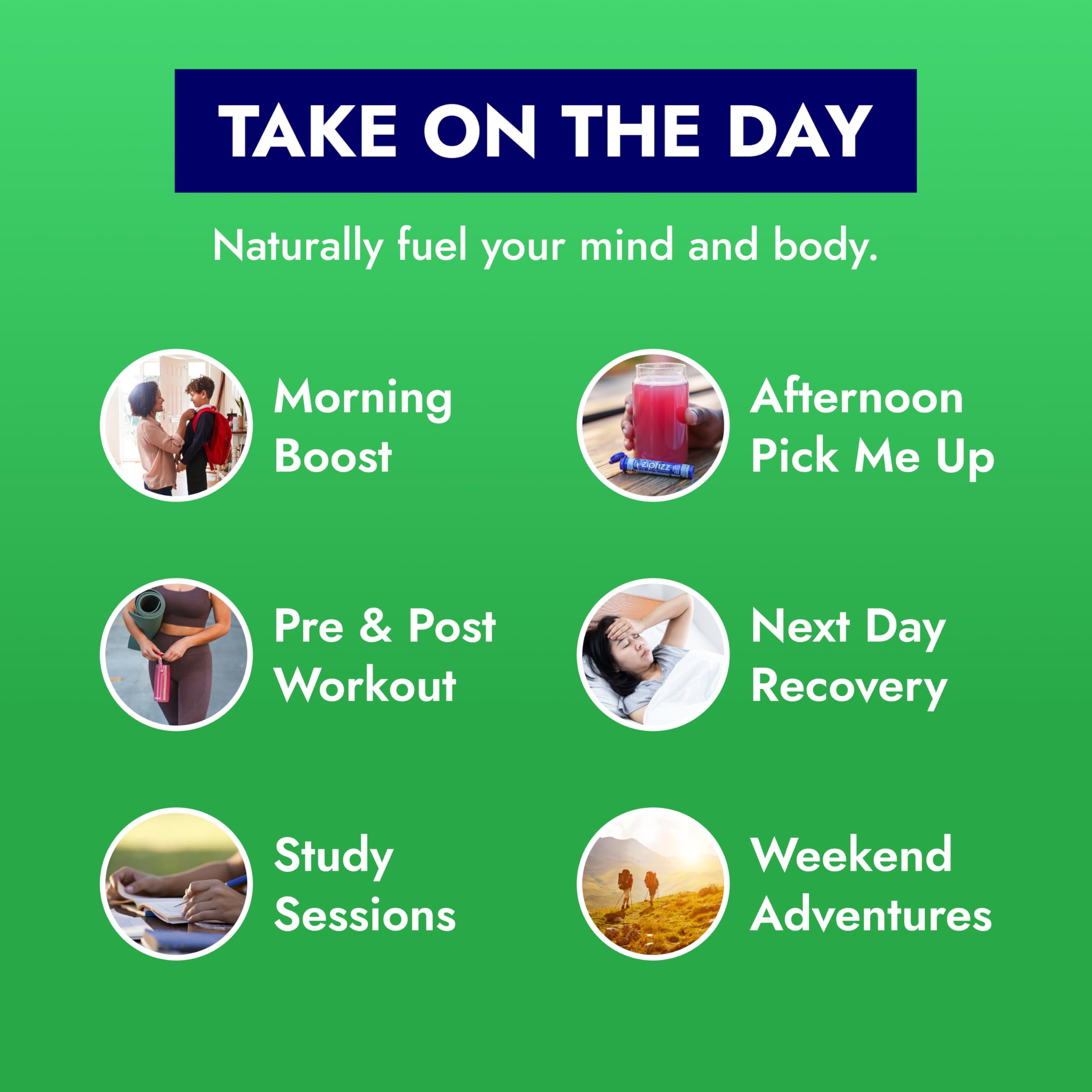 Zipfizz healthy caffeine option appeals to students and professionals.