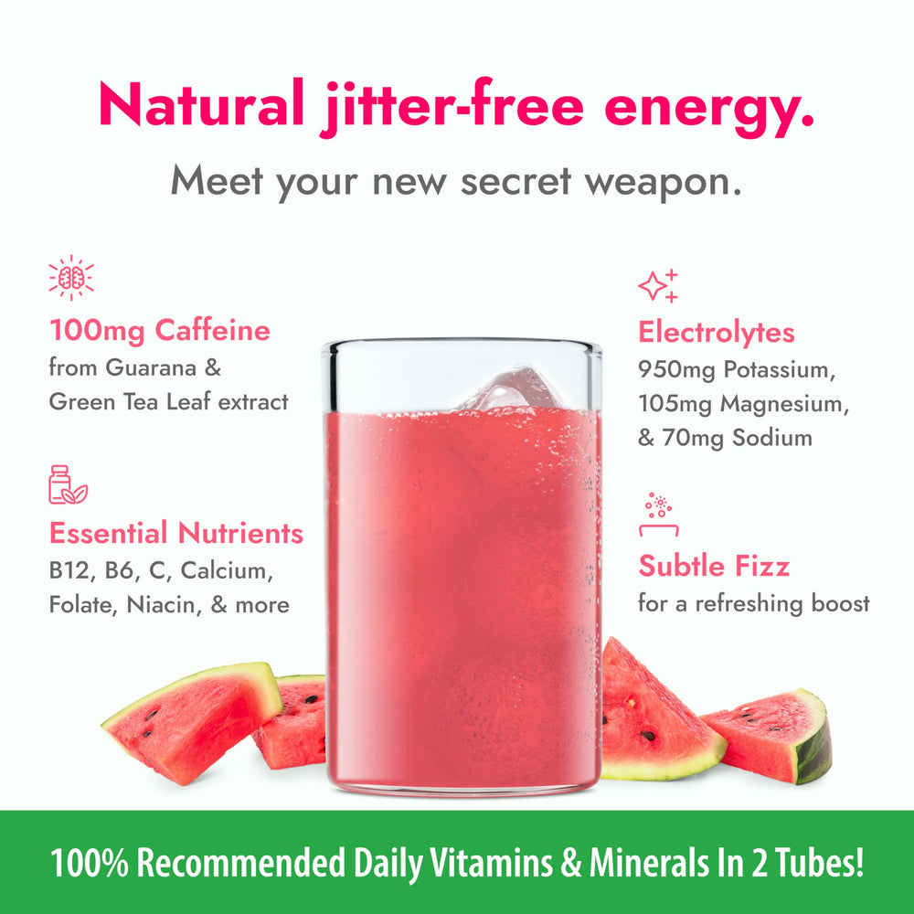 Zipfizz Watermelon in a glass with ice demonstrates quick hydration.