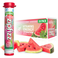 Zipfizz Watermelon powder packet ready to mix for on-the-go energy.