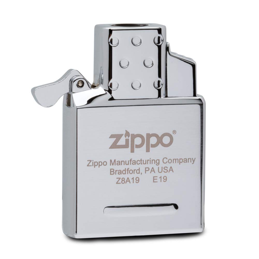 Zippo 65826 insert showing adjustable blue flame height for customization.