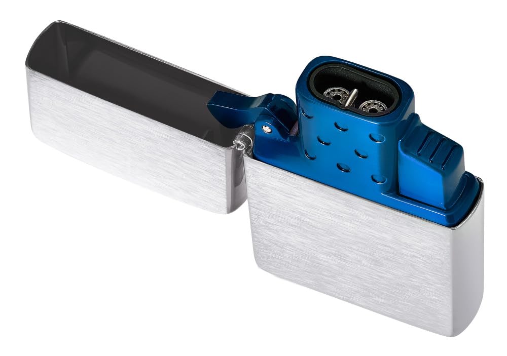 Zippo blue double torch insert fits classic lighter cases for seamless use.