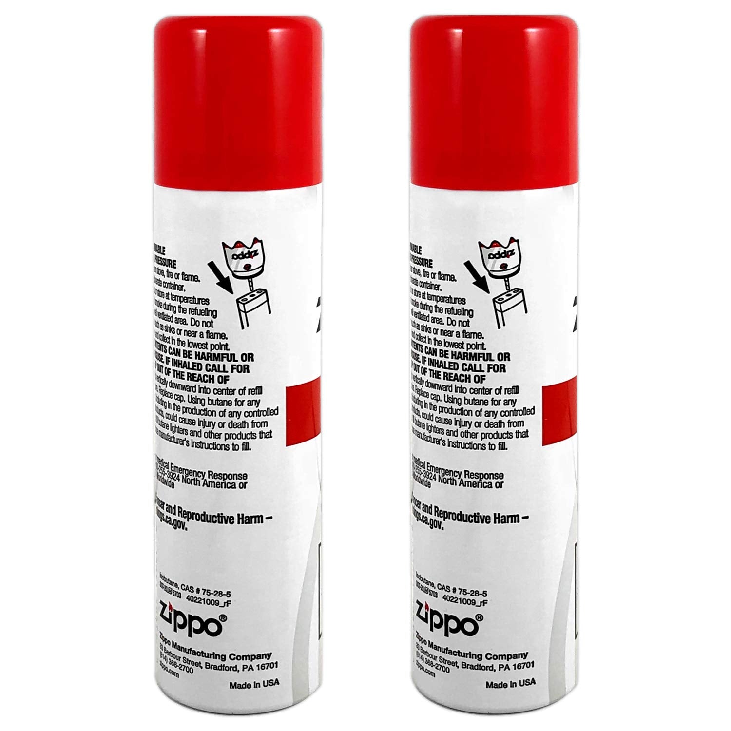 Zippo universal tip fuel for reliable ignition across many lighters.
