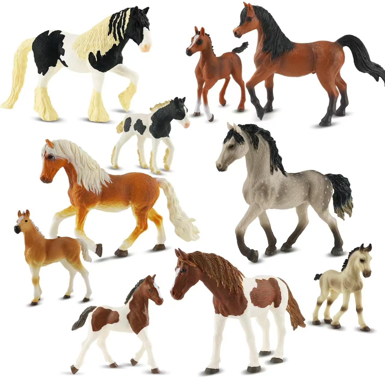 Zippytots 10-piece horse figurines set for imaginative play and learning.