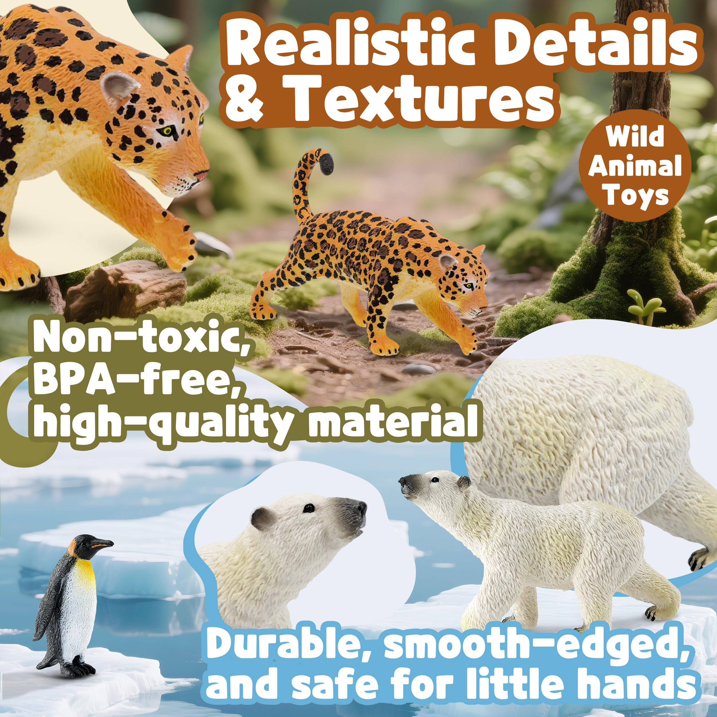 Zippytots leopard figure to enhance observation and pretend play.