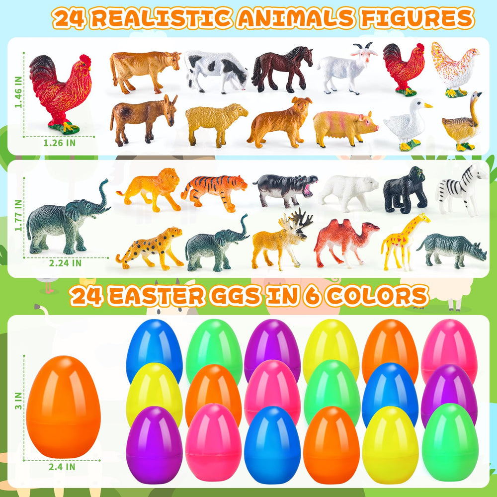 ZIRSENG animal figurines inside eggs ideal for storytelling and pretend play.