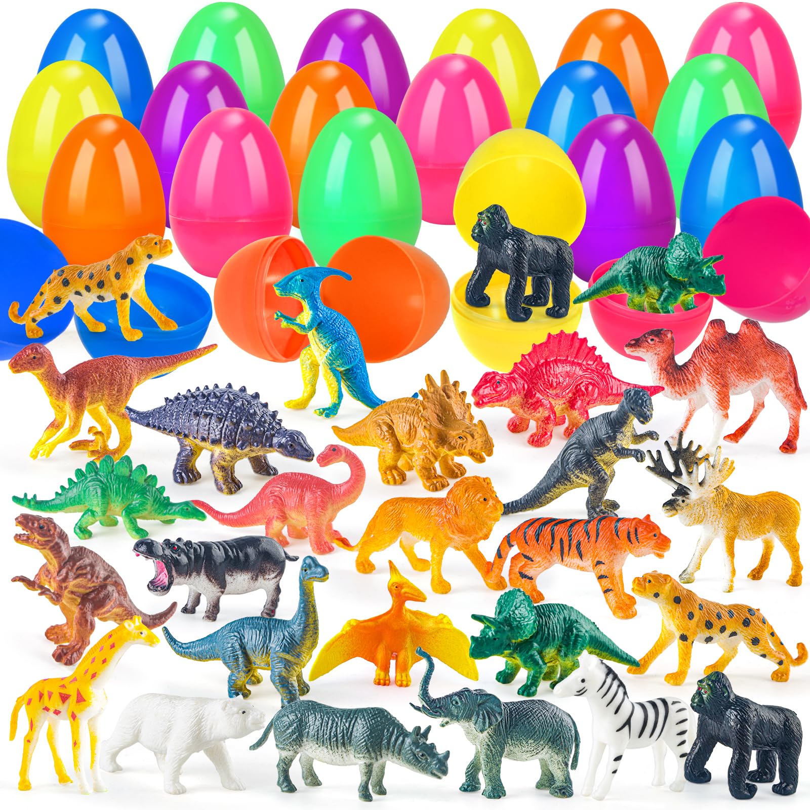 ZIRSENG Easter eggs with dinosaur figurines for exciting hunting games