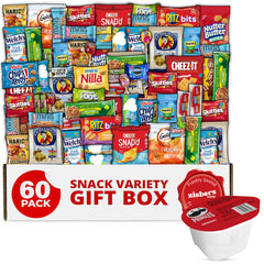 Zisbers Snack Box Care Package with 60 snacks for easy gifting and on-the-go snacking
