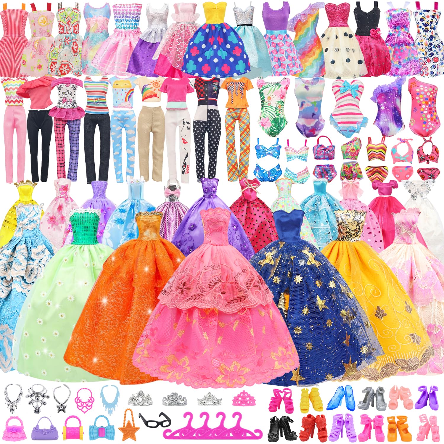 ZITA ELEMENT 101-pcs doll clothes gift box ready for imaginative play.