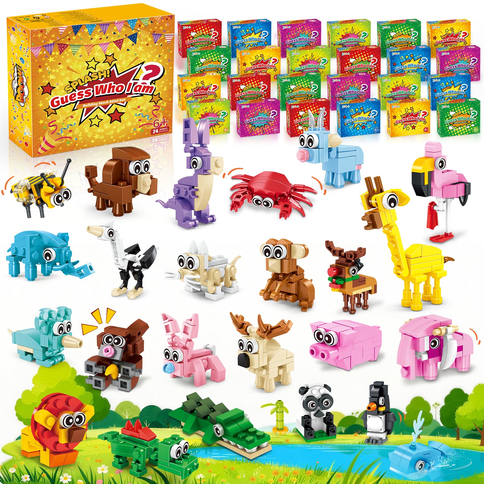 Zitetbolo animal building blocks 24-pack for imaginative play and learning