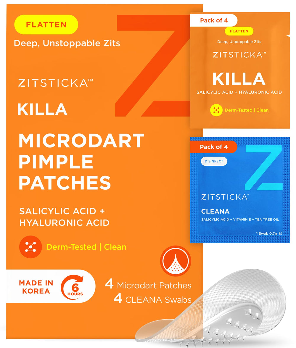 ZitSticka KILLA patch closeup showing precision microdarts for early zits