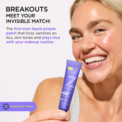 ZitSticka liquid patch dries clear for seamless daytime wear under makeup.